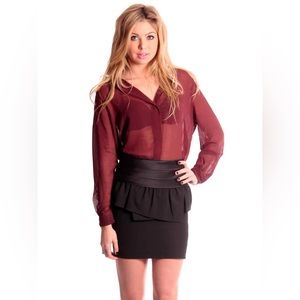 NWT MICHAEL Michael Kors Black Peplum Skirt